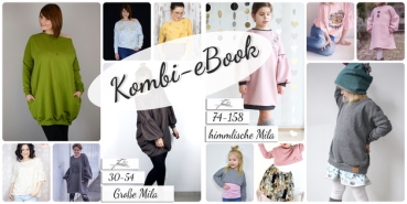 Kombi-eBook "Mila" Größe 30-54 & 74-158 Schnittmuster & Nähanleitung